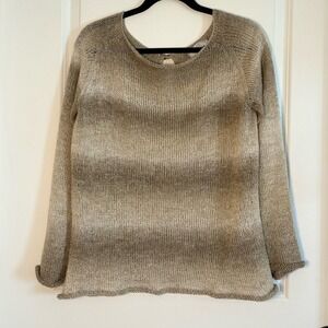 Tricots Jean Marc Paris Metallic Knit Sweater Keyhole Back Heart‎ Button Medium